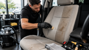 Professional car detailing and seat stain removal